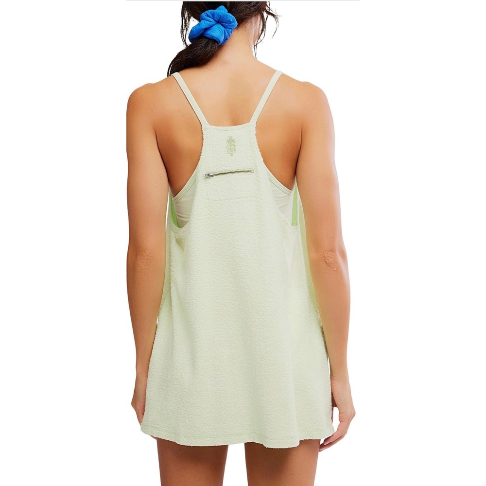 Free People Movement Womens Hot Shot Terry Dress Cotton Small lime Green